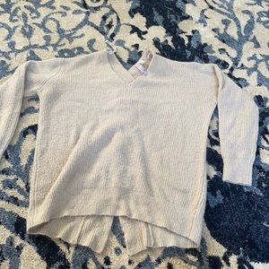 Cross back tan sweater